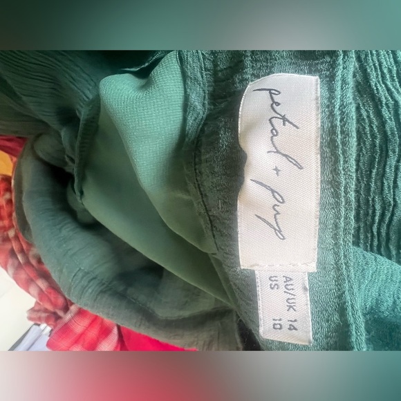 Petal + Pup Kalina Wide Leg High Waisted Pants Teal Sz 10 Easter Spring Coastal - Picture 4 of 11